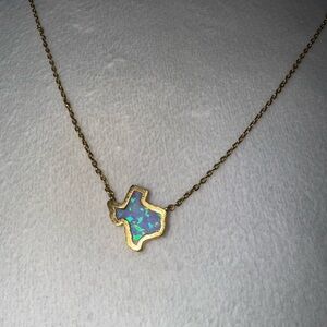 Gold Necklace with Turquoise Texas pendant